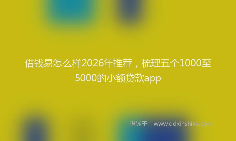 借钱易怎么样2026年推荐，梳理五个1000至5000的小额贷款app