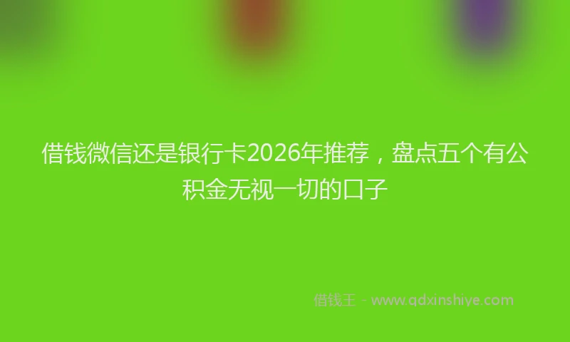 借钱微信还是银行卡2026年推荐，盘点五个有公积金无视一切的口子