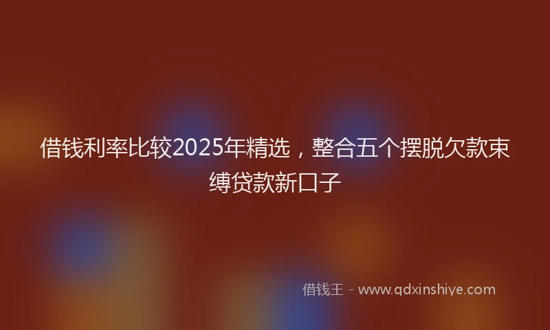 借钱利率比较2025年精选，整合五个摆脱欠款束缚贷款新口子