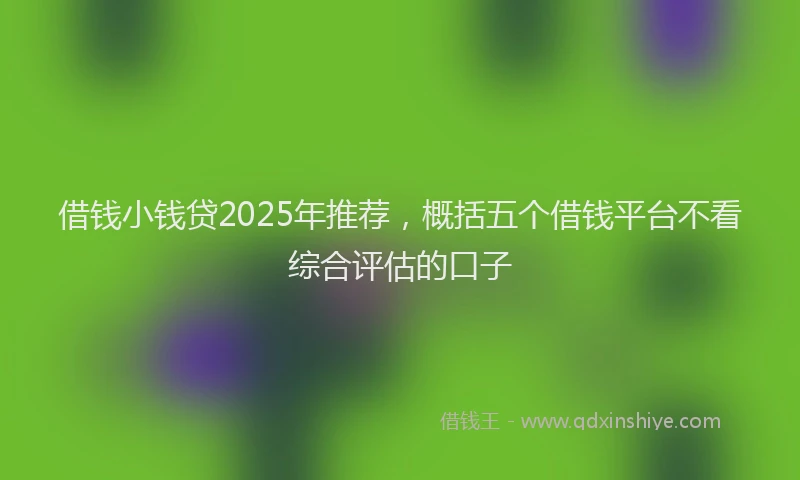 借钱小钱贷2025年推荐,概括五个借钱平台不看综合评估的口子