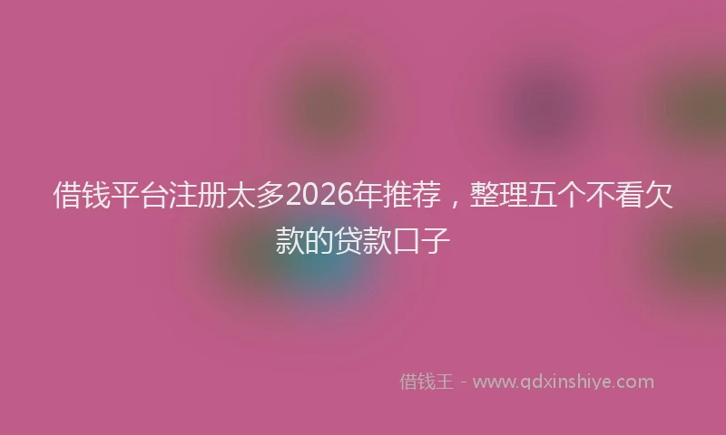 借钱平台注册太多2026年推荐，整理五个不看欠款的贷款口子