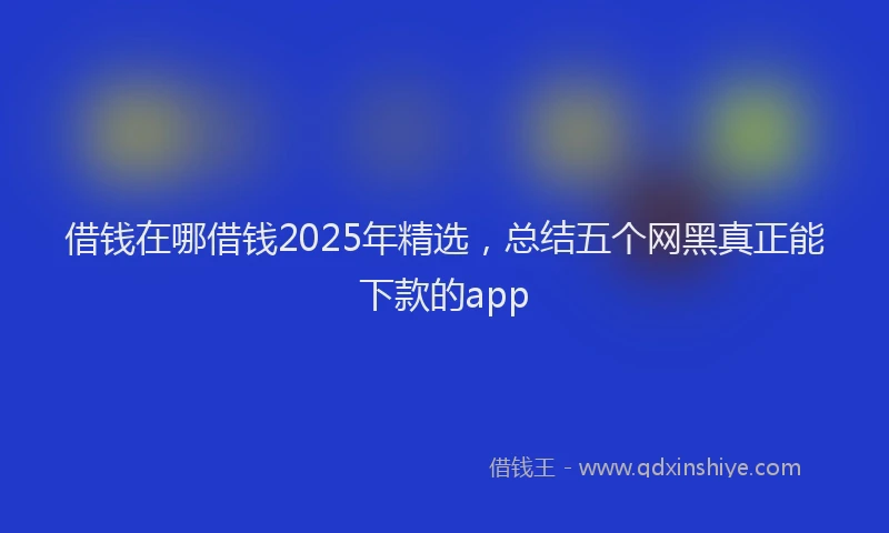 借钱在哪借钱2025年精选，总结五个网黑真正能下款的app