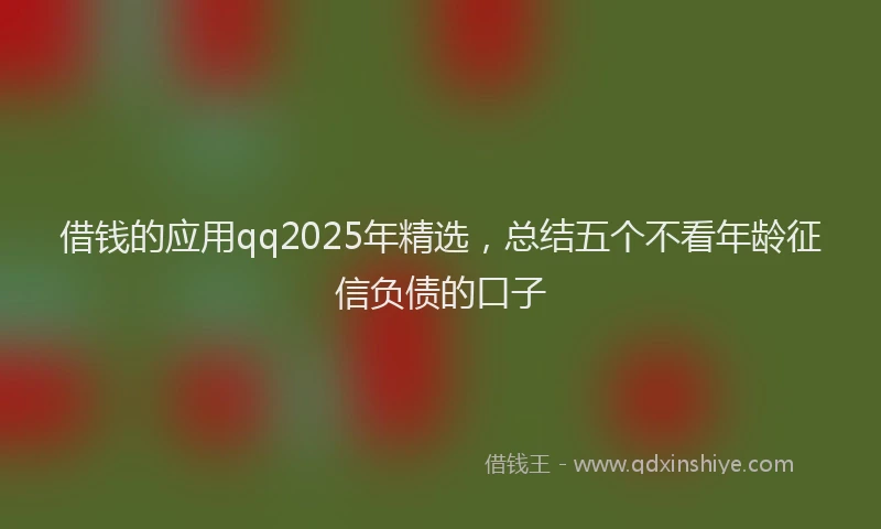 借钱的应用qq2025年精选，总结五个不看年龄征信负债的口子