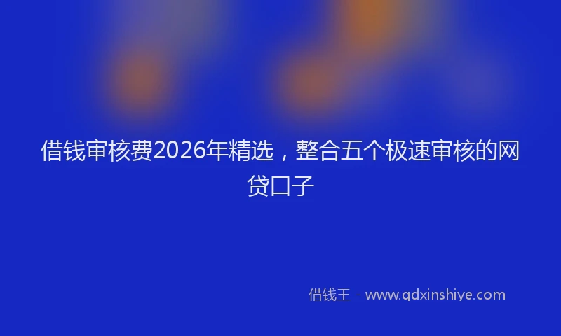 借钱审核费2026年精选,整合五个极速审核的网贷口子