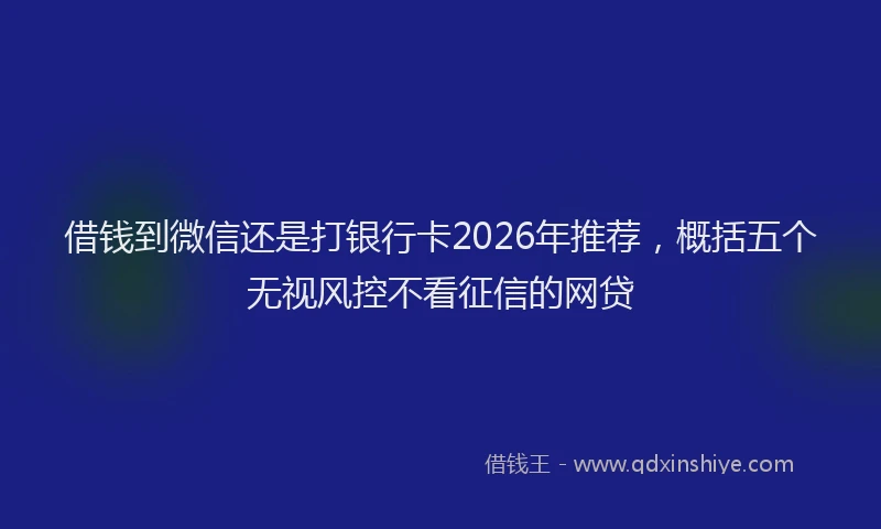 借钱到微信还是打银行卡2026年推荐，概括五个无视风控不看征信的网贷