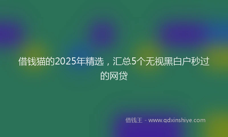 借钱猫的2025年精选，汇总5个无视黑白户秒过的网贷