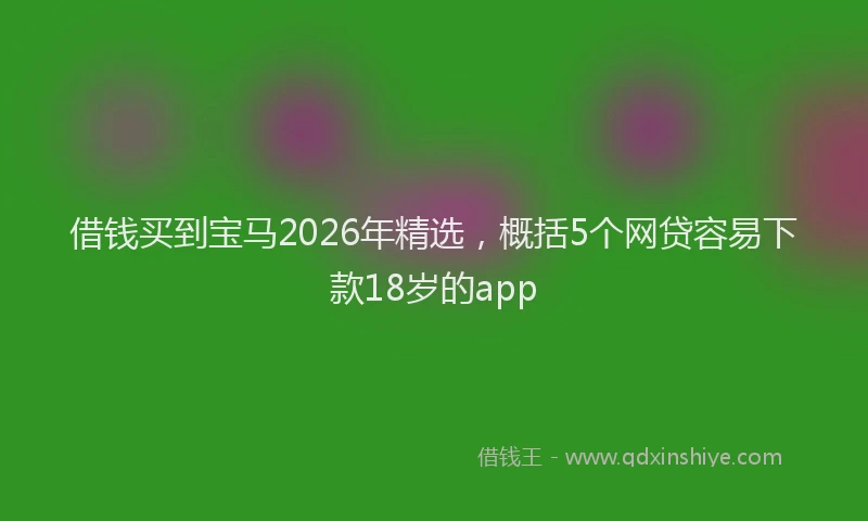 借钱买到宝马2026年精选，概括5个网贷容易下款18岁的app