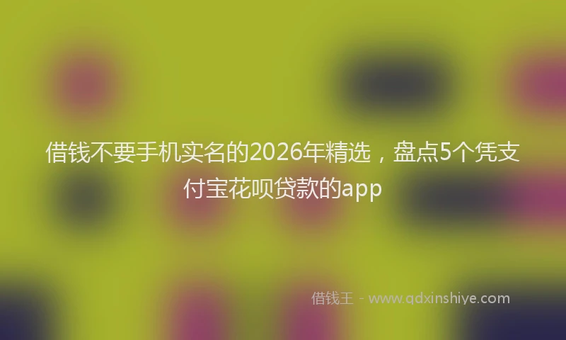 借钱不要手机实名的2026年精选，盘点5个凭支付宝花呗贷款的app