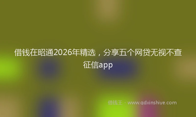 借钱在昭通2026年精选,分享五个网贷无视不查征信app