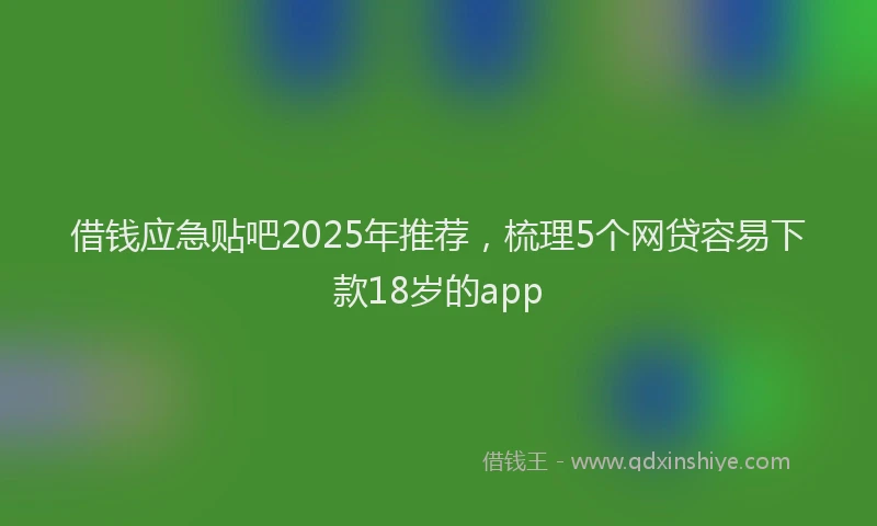 借钱应急贴吧2025年推荐，梳理5个网贷容易下款18岁的app