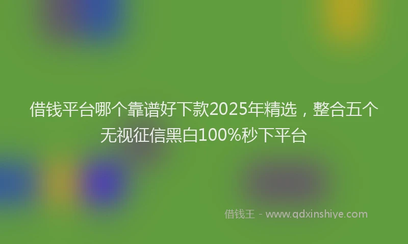借钱平台哪个靠谱好下款2025年精选,整合五个无视征信黑白100%秒下平台