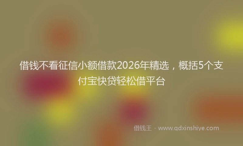 借钱不看征信小额借款2026年精选，概括5个支付宝快贷轻松借平台