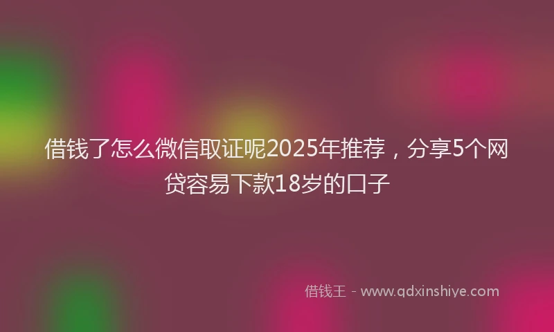 借钱了怎么微信取证呢2025年推荐，分享5个网贷容易下款18岁的口子