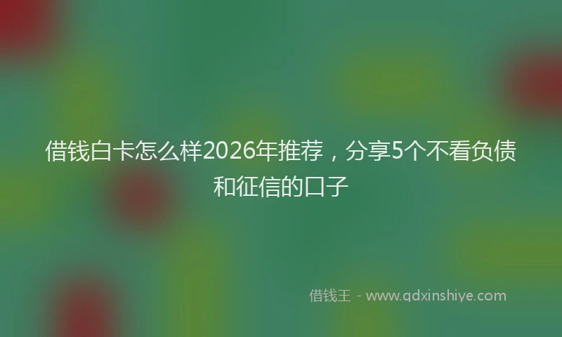 借钱白卡怎么样2026年推荐，分享5个不看负债和征信的口子