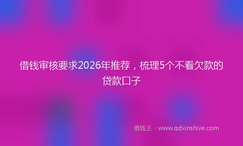借钱审核要求2026年推荐，梳理5个不看欠款的贷款口子