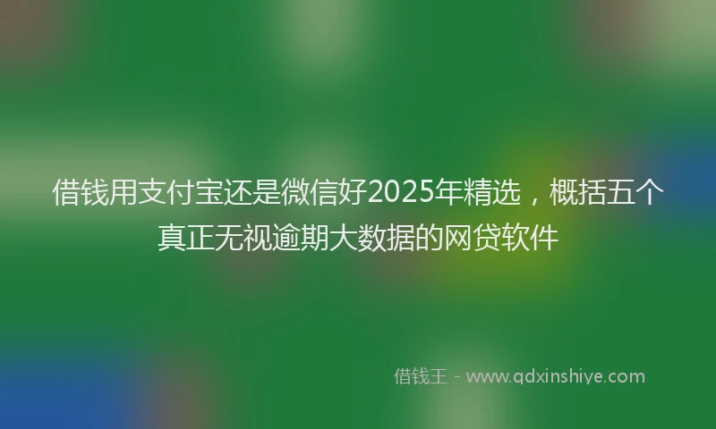 借钱用支付宝还是微信好2025年精选，概括五个真正无视逾期大数据的网贷软件