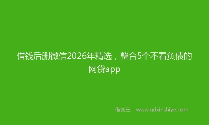 借钱后删微信2026年精选，整合5个不看负债的网贷app