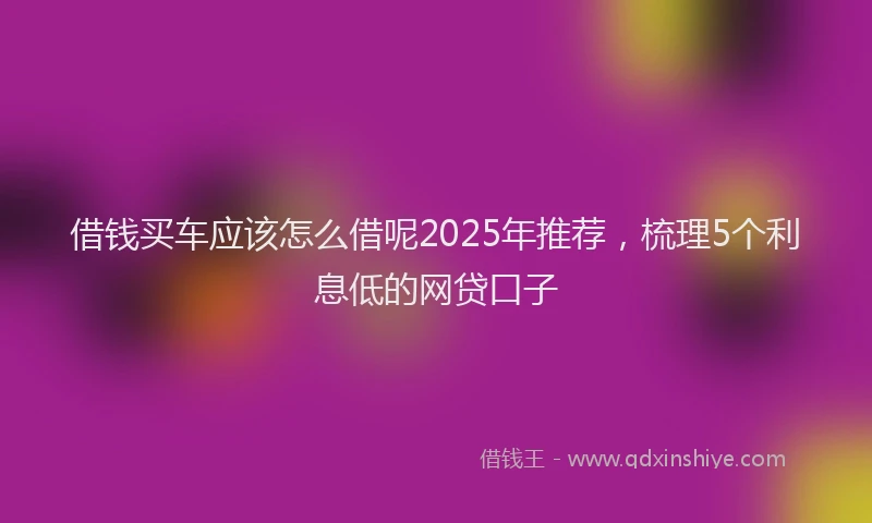 借钱买车应该怎么借呢2025年推荐，梳理5个利息低的网贷口子