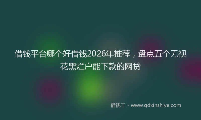 借钱平台哪个好借钱2026年推荐，盘点五个无视花黑烂户能下款的网贷