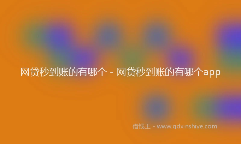 网贷秒到账的有哪个 - 网贷秒到账的有哪个app