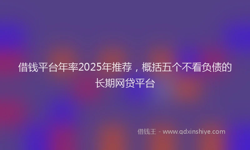 借钱平台年率2025年推荐，概括五个不看负债的长期网贷平台
