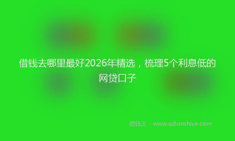 借钱去哪里最好2026年精选，梳理5个利息低的网贷口子