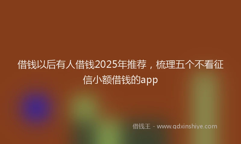 借钱以后有人借钱2025年推荐,梳理五个不看征信小额借钱的app