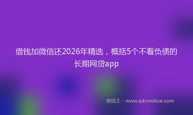 借钱加微信还2026年精选，概括5个不看负债的长期网贷app