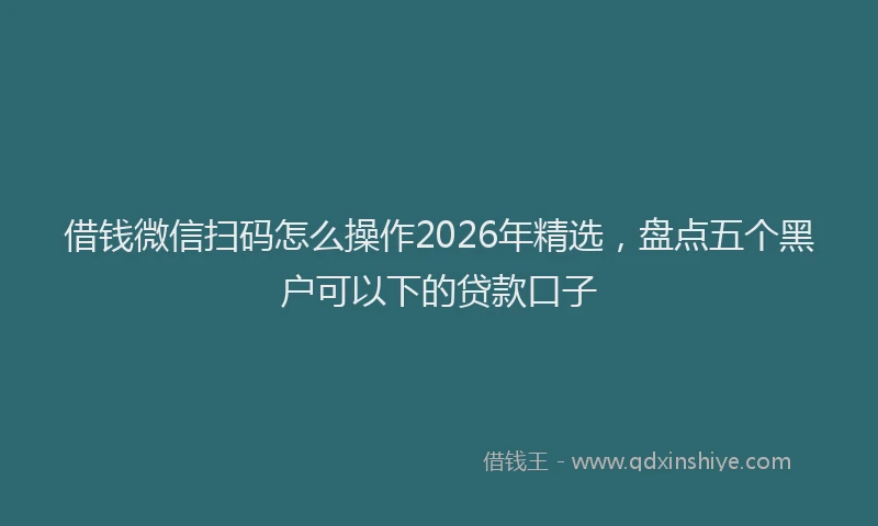 借钱微信扫码怎么操作2026年精选，盘点五个黑户可以下的贷款口子