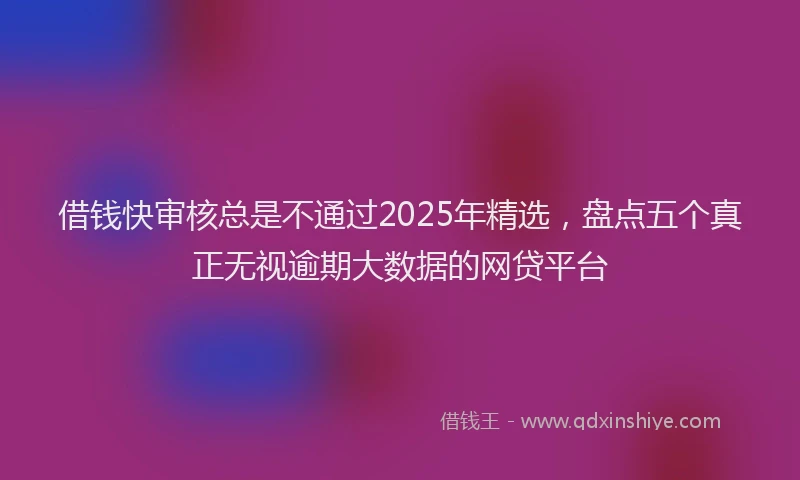 借钱快审核总是不通过2025年精选，盘点五个真正无视逾期大数据的网贷平台