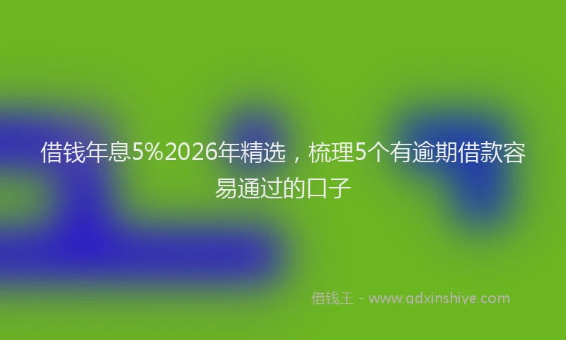 借钱年息5%2026年精选，梳理5个有逾期借款容易通过的口子