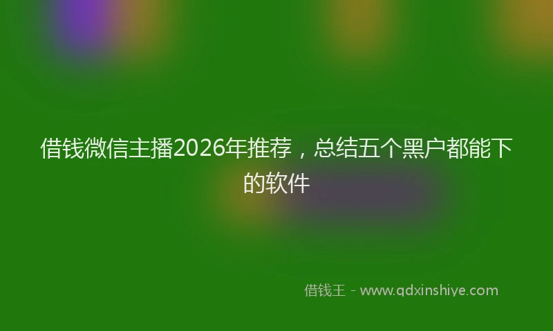 借钱微信主播2026年推荐,总结五个黑户都能下的软件
