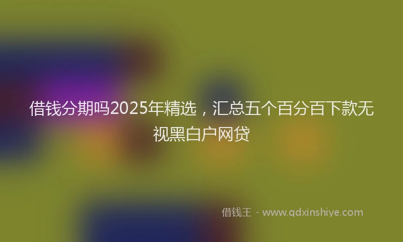 借钱分期吗2025年精选,汇总五个百分百下款无视黑白户网贷