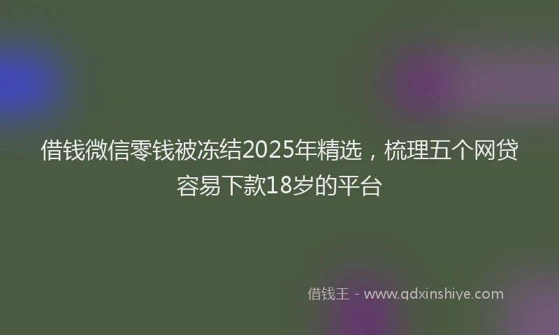 借钱微信零钱被冻结2025年精选，梳理五个网贷容易下款18岁的平台