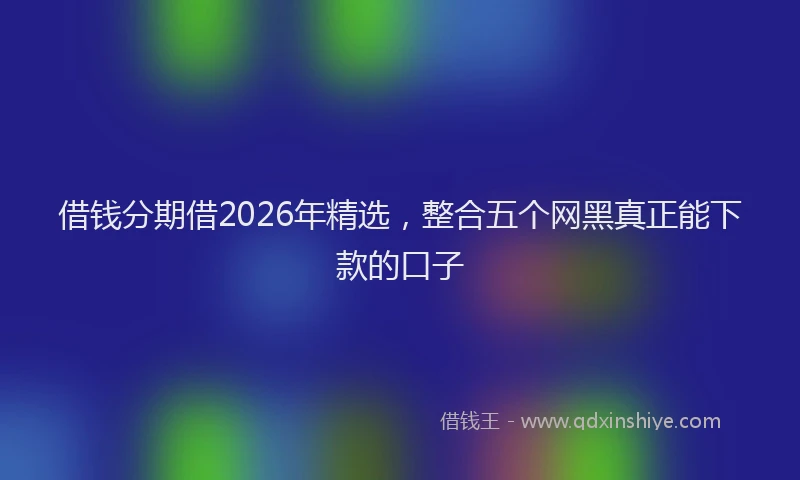 借钱分期借2026年精选,整合五个网黑真正能下款的口子