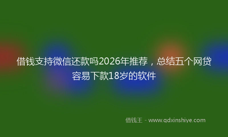 借钱支持微信还款吗2026年推荐，总结五个网贷容易下款18岁的软件