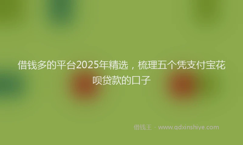 借钱多的平台2025年精选，梳理五个凭支付宝花呗贷款的口子