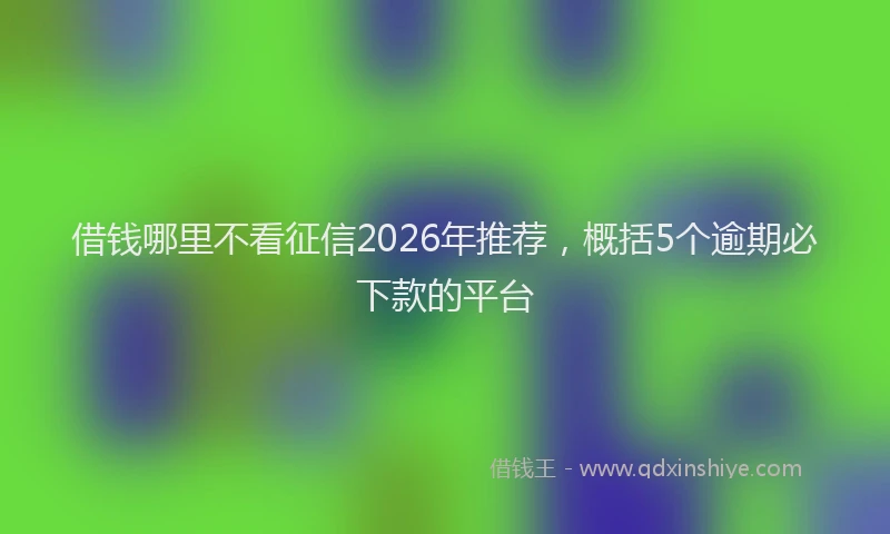 借钱哪里不看征信2026年推荐,概括5个逾期必下款的平台