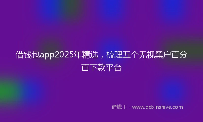 借钱包app2025年精选，梳理五个无视黑户百分百下款平台