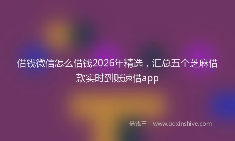 借钱微信怎么借钱2026年精选，汇总五个芝麻借款实时到账速借app
