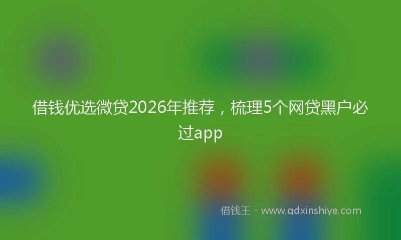 借钱优选微贷2026年推荐,梳理5个网贷黑户必过app