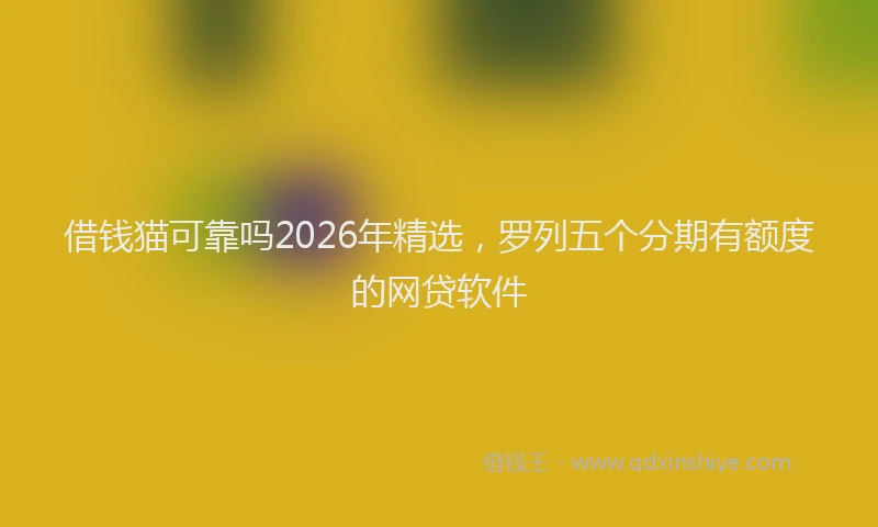 借钱猫可靠吗2026年精选，罗列五个分期有额度的网贷软件