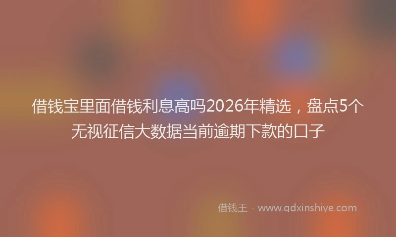 借钱宝里面借钱利息高吗2026年精选,盘点5个无视征信大数据当前逾期下款的口子
