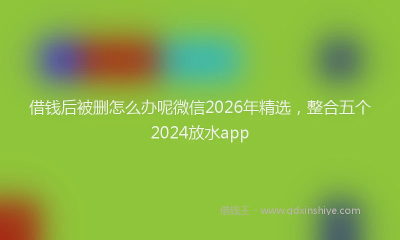 借钱后被删怎么办呢微信2026年精选，整合五个2024放水app