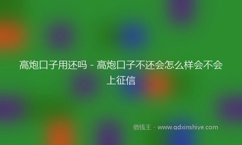 高炮口子用还吗 - 高炮口子不还会怎么样会不会上征信