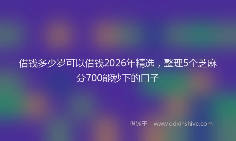 借钱多少岁可以借钱2026年精选，整理5个芝麻分700能秒下的口子