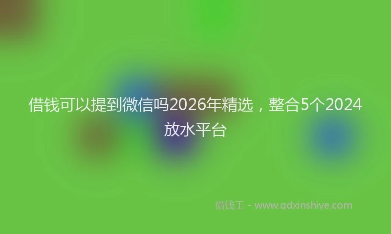 借钱可以提到微信吗2026年精选,整合5个2024放水平台
