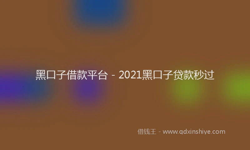 黑口子借款平台 - 2021黑口子贷款秒过