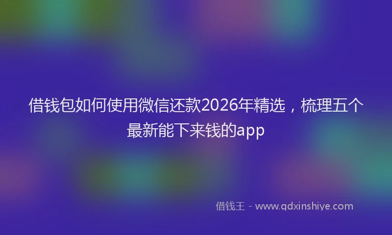借钱包如何使用微信还款2026年精选，梳理五个最新能下来钱的app