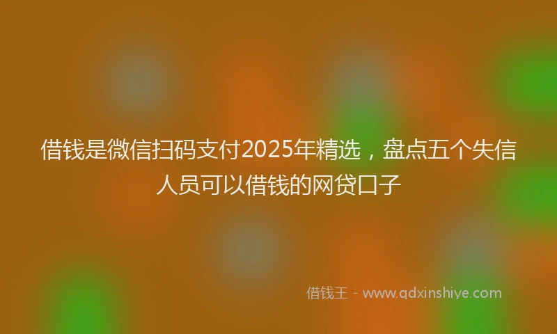 借钱是微信扫码支付2025年精选，盘点五个失信人员可以借钱的网贷口子